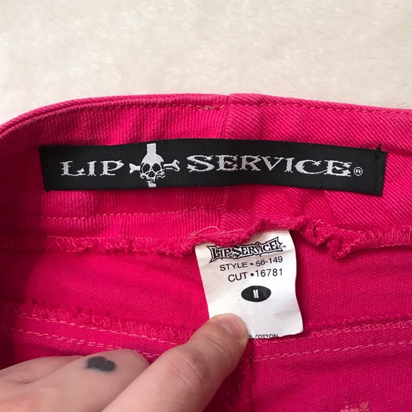 Vintage LIP SERVICE hot pink skinny jeans low rise stretchy denim - Picture 4 of 9